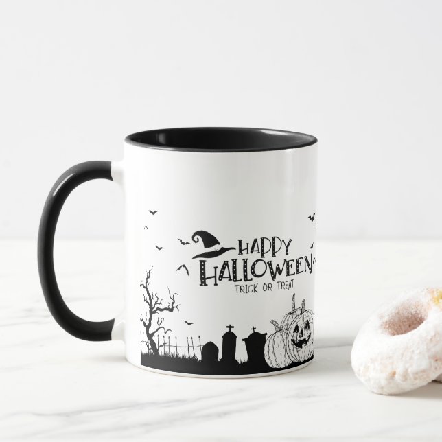 happy halloween bus eller godis mugg (Med munk)