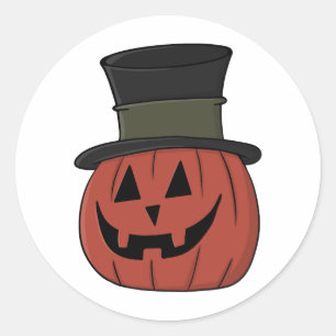 Happy halloween Bus eller godis Pumpkin Runt Klistermärke