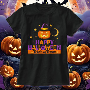 Happy halloween Bus eller godis Smiling Pumpkin T- T Shirt