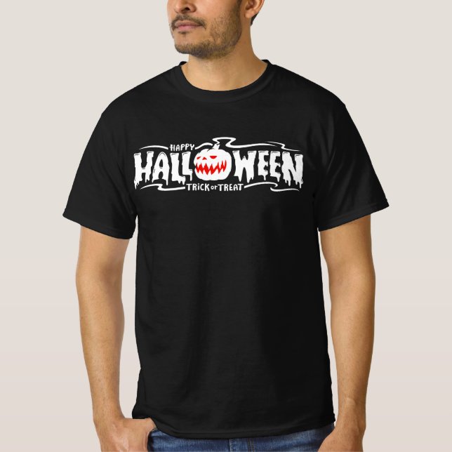 Happy halloween Bus eller godis T-Shirt (Framsida)