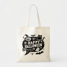 Happy halloween Bus eller godis Tote Bag Tygkasse