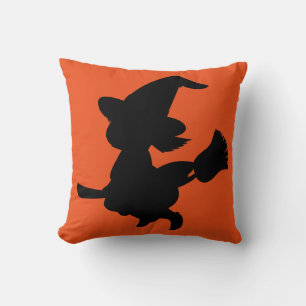 Happy halloween Bus eller godis Witch med Broom Kudde