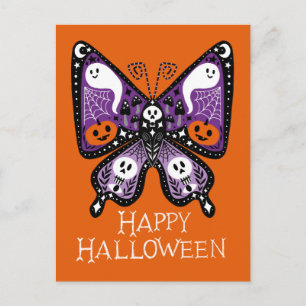Happy halloween Butterfly Vykort