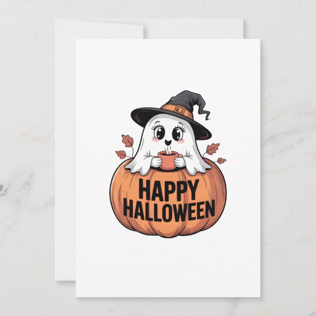 Happy halloween Caffeine Ghost Inbjudningar (Framsida)