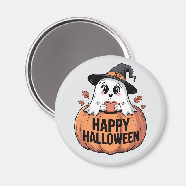 Happy halloween Caffeine Ghost Magnet (Front/Back)