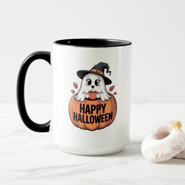 Happy halloween Caffeine Ghost Mugg (Med munk)
