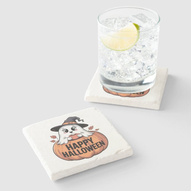 Happy halloween Caffeine Ghost Stenunderlägg (Sidan)