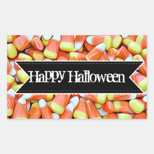 Happy halloween Candy Candy corn Stickers Rektangulärt Klistermärke