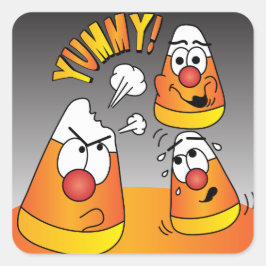Happy halloween Candy corn Killar Fyrkantigt Klistermärke