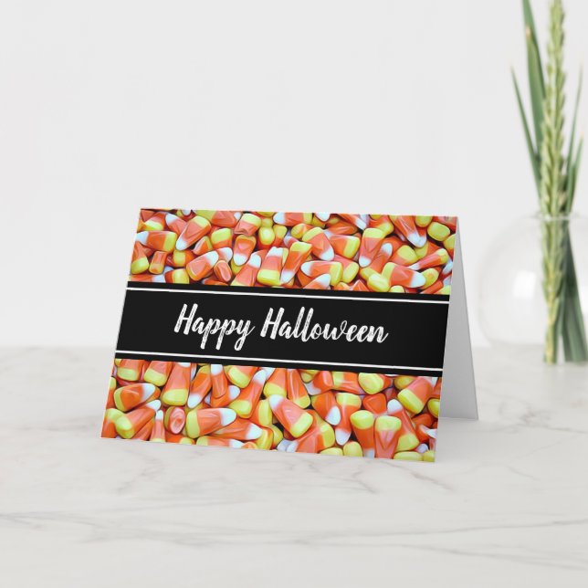 Happy halloween Candy corn-kort Kort (Framsida)