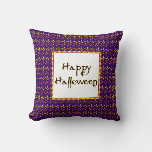 Happy halloween Candy corn om Lila Pillow Kudde