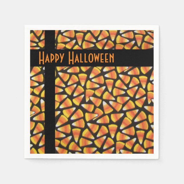 Happy halloween Candy corn Pappersservett (Framsidan)