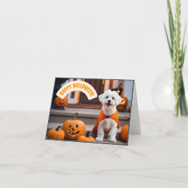 Happy Halloween Card with a puppy Helgkort