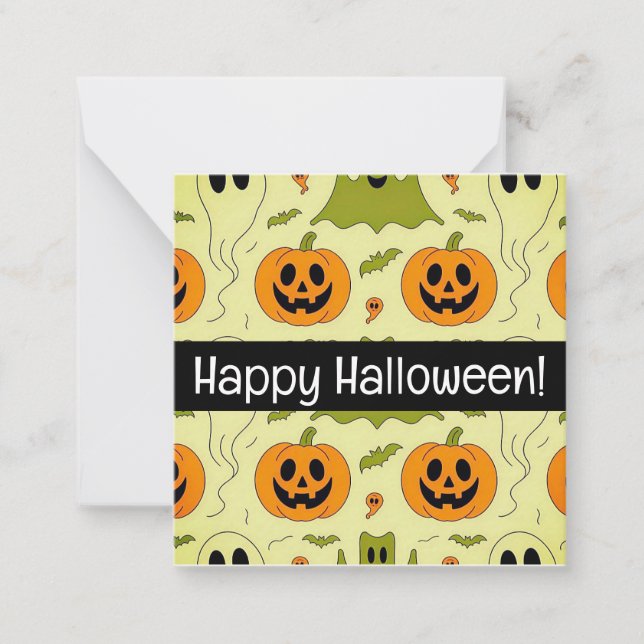 Happy halloween cards, cute, stock up! anteckningskort (Framsida)