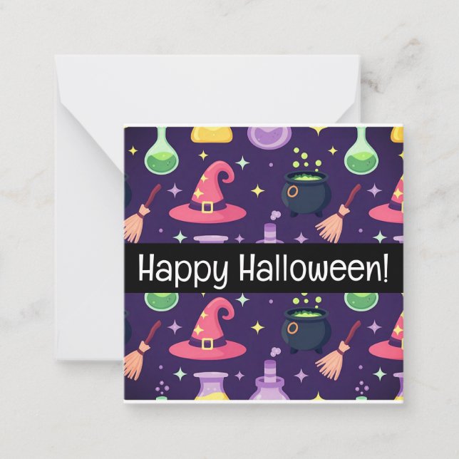 Happy halloween cards, cute, stock up! anteckningskort (Framsida)