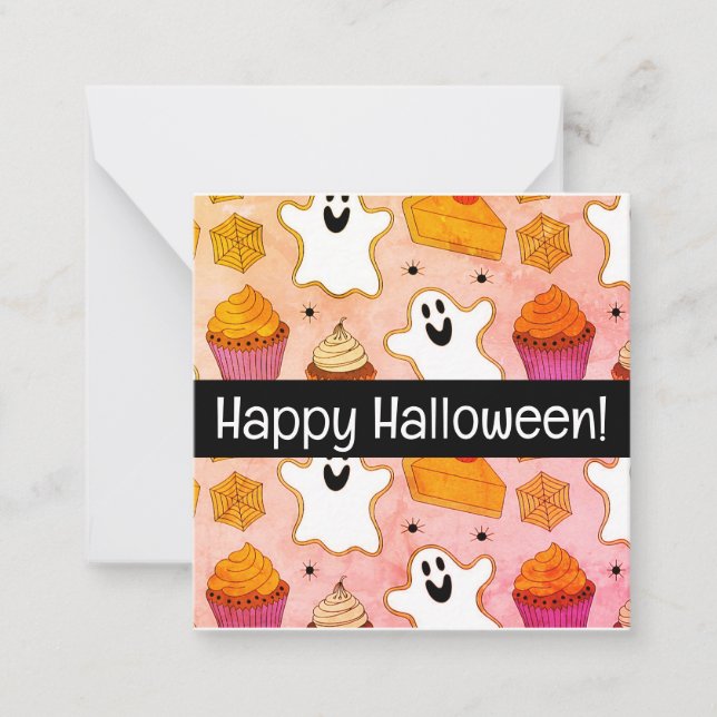 Happy halloween cards, cute, stock up! anteckningskort (Framsida)