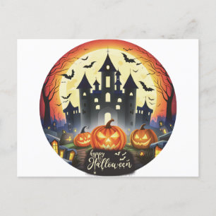 Happy halloween Castle Fladdermus Pumpkins Hallowe Helg Vykort