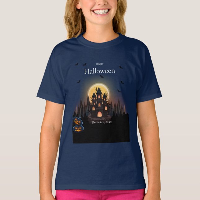 Happy halloween Castle T Shirt (Framsida)