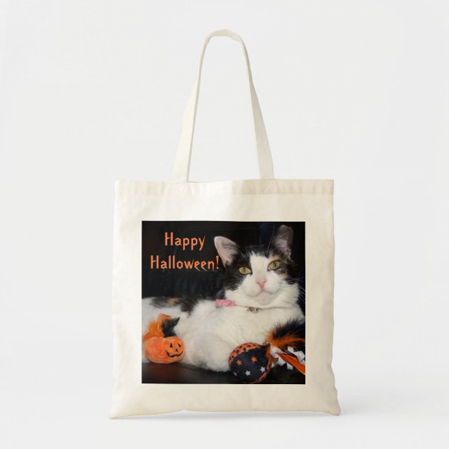 Happy halloween Cat Calico Kattunge Tygkasse (Framsidan)