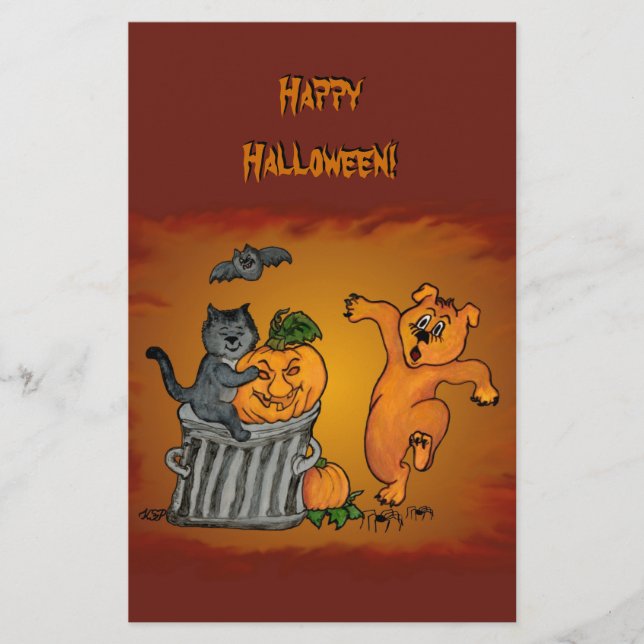 Happy halloween! Cat Fladdermus Hund och Spider Flygblad (Framsidan)