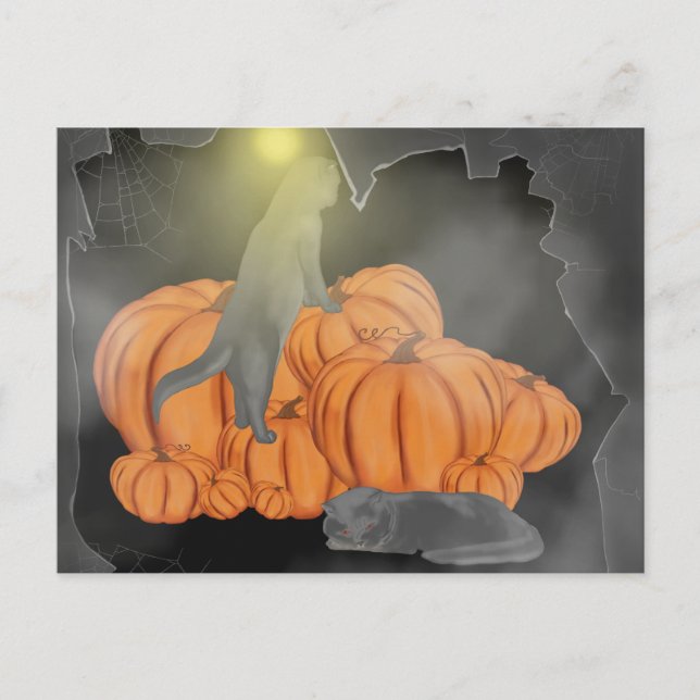 Happy halloween. Cat Halloween Vykort (Framsida)