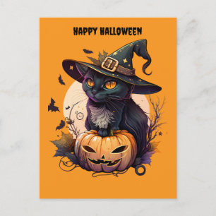 Happy halloween Cat Helg Vykort