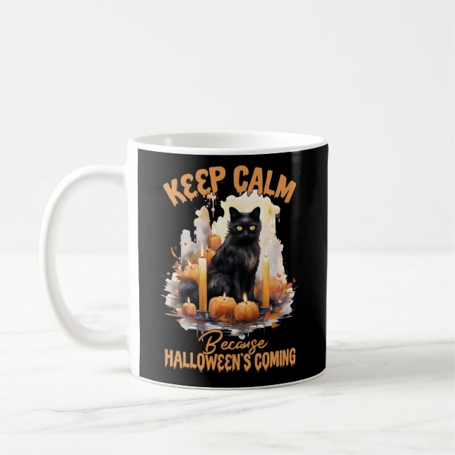 happy halloween cat kaffemugg (Vänster)