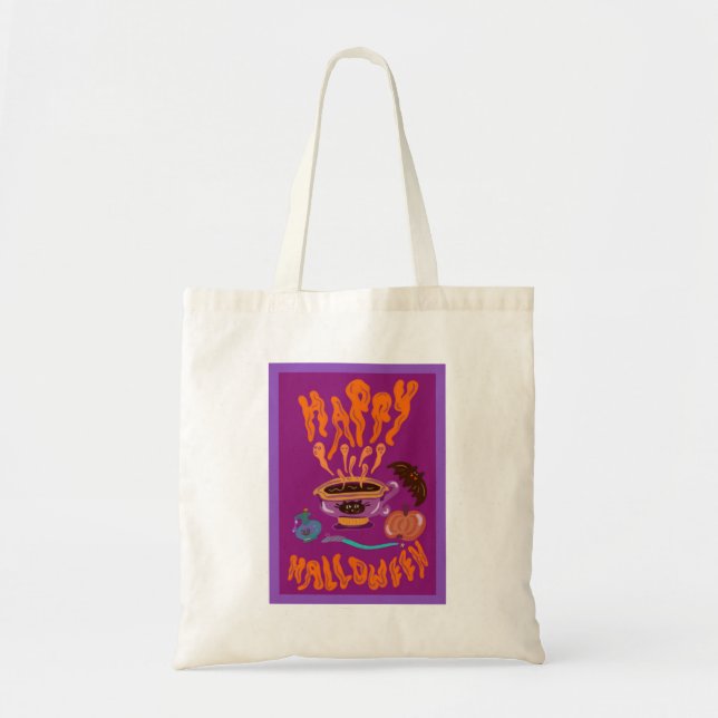 Happy halloween Cat Lover Coffee Kopp Tote Bag Tygkasse (Framsidan)