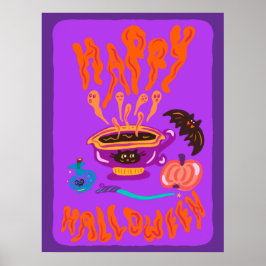 Happy halloween Cat Lover häxa kopp på kaffe Poster