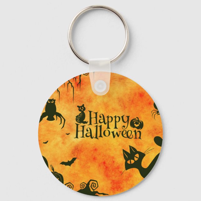 happy halloween cat nyckelring (Framsida)