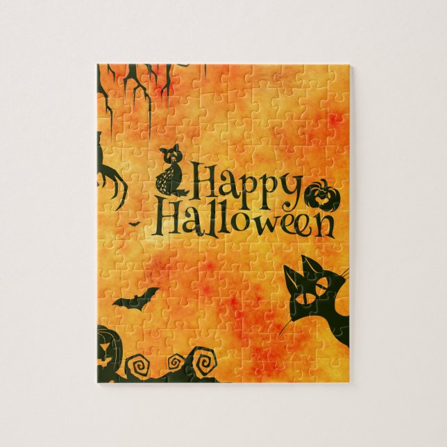 happy halloween cat pussel (Vertikal)