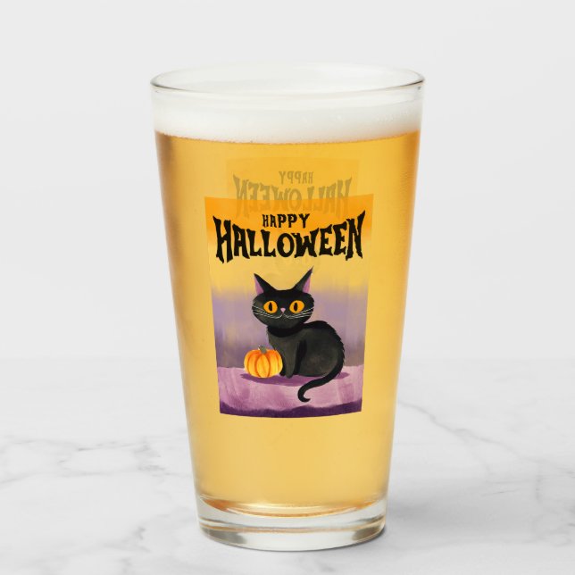 Happy halloween Cat Shirt Glaskopp (Framsida fylld)