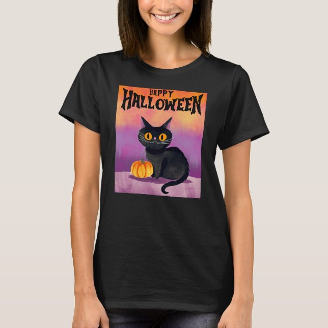 Happy halloween Cat Shirt T (Framsida)