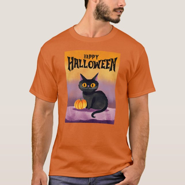 Happy halloween Cat Shirt T (Framsida)