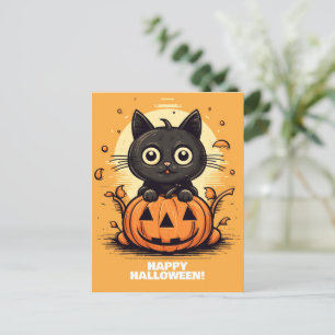 Happy halloween Cat - Spooky Cat Lovers vykort