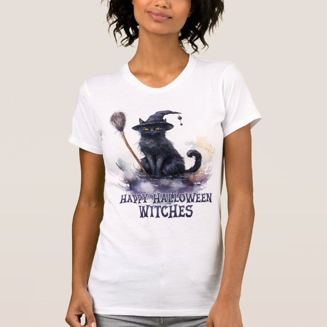 happy halloween cat t shirt (Framsida)