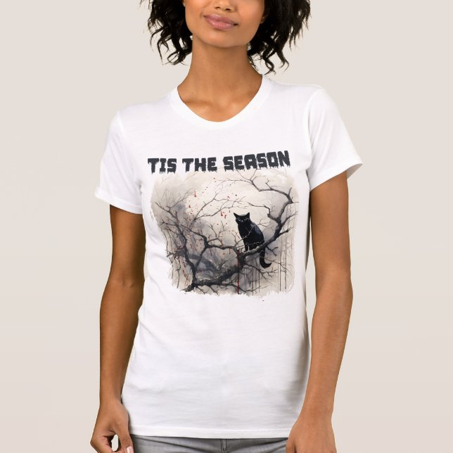 happy halloween cat t shirt (Framsida)