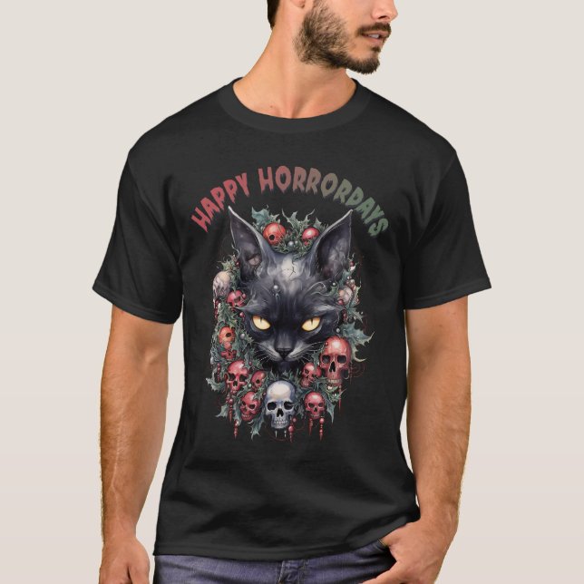 happy halloween cat t shirt (Framsida)