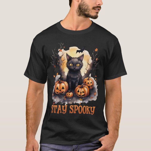 happy halloween cat t shirt (Framsida)