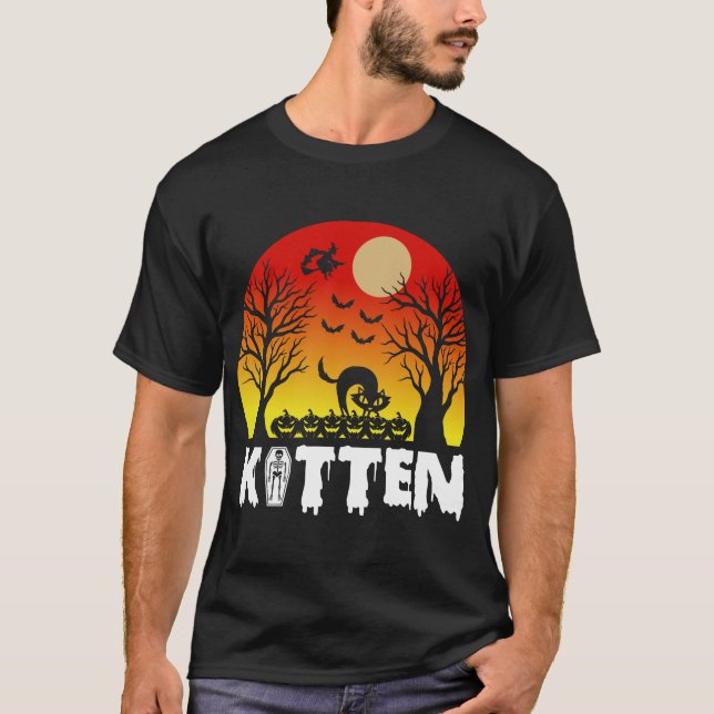 happy halloween cat t shirt (Framsida)