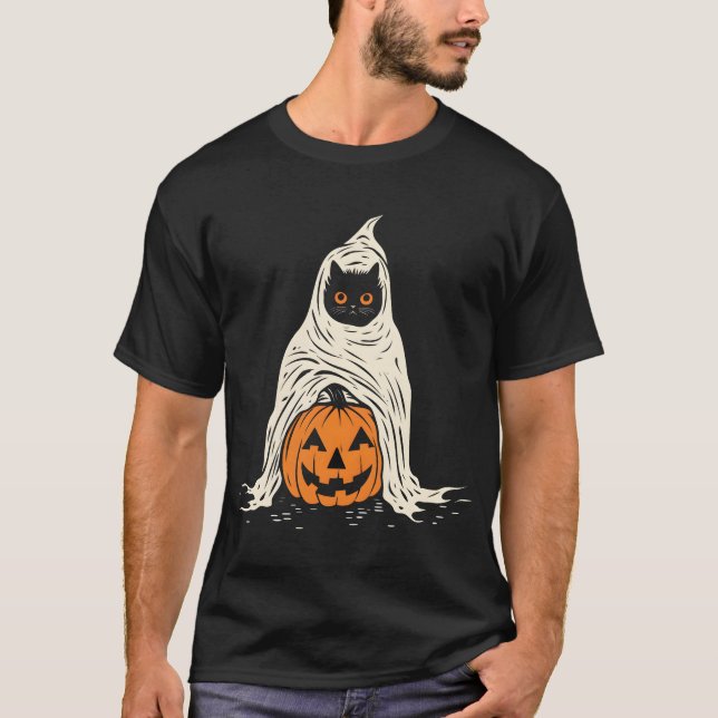 happy halloween cat t shirt (Framsida)