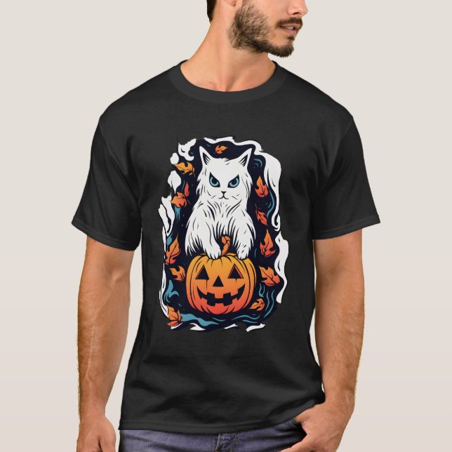 happy halloween cat t shirt (Framsida)
