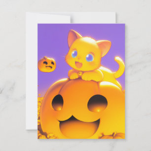 Happy halloween Cat Vykort