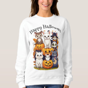 Happy halloween Cats Fox Pumpkin T Shirt