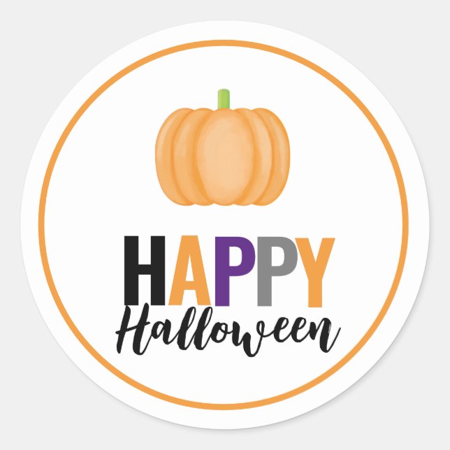 Happy halloween Chic Stickers Runt Klistermärke (Framsida)