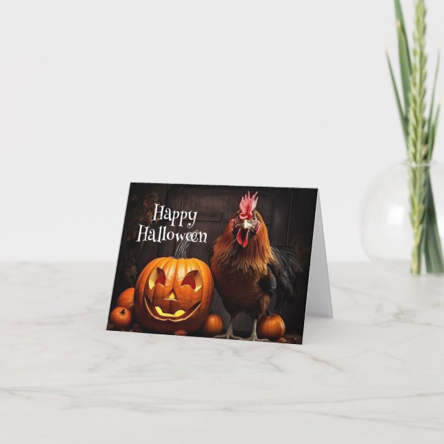 Happy halloween Chicken Tupp Pumpkin Farm Papper Kort (Framsida)