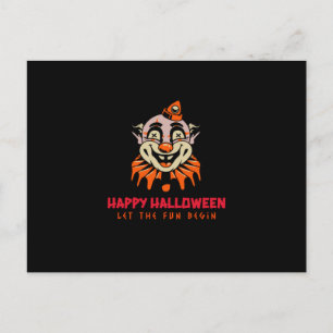 Happy halloween Clown Låt Roligten börja Vykort