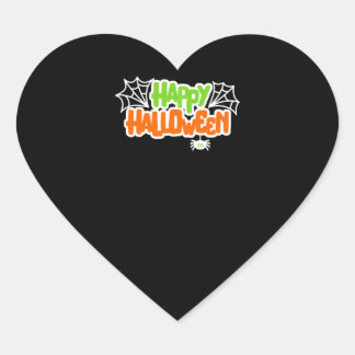 Happy halloween Colorful Cute Spindelnät Hjärtformat Klistermärke