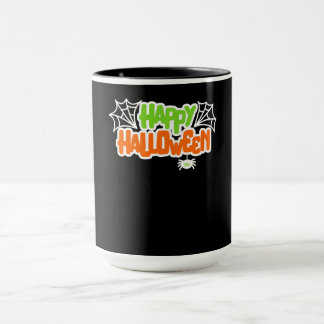 Happy halloween Colorful Cute Spindelnät Mugg