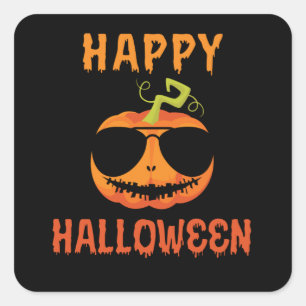 Happy halloween Coolest Pumpkin Fyrkantigt Klistermärke